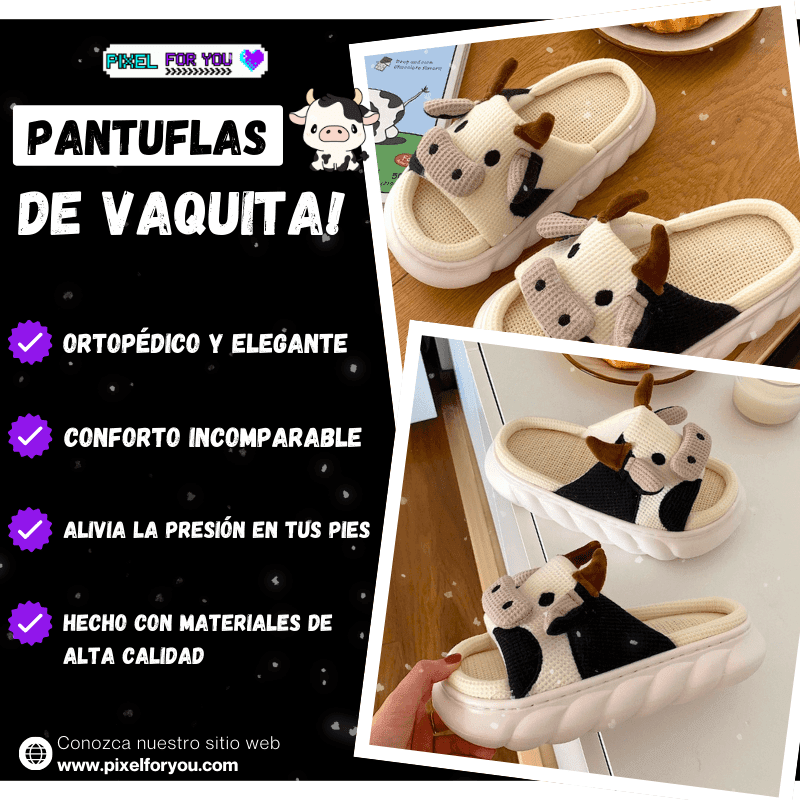 Pantuflas Ortopédico y Elegante - MyVaquita✨️ - Pixel For You - Moda - AKDNSMKWSD - 0